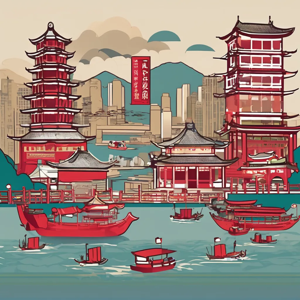 Hong Kong city backdrop