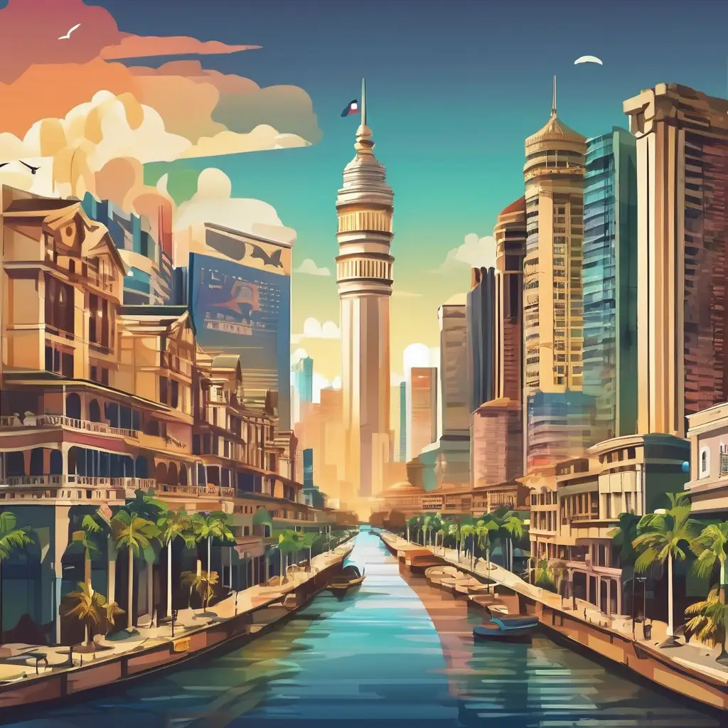 Manila city backdrop