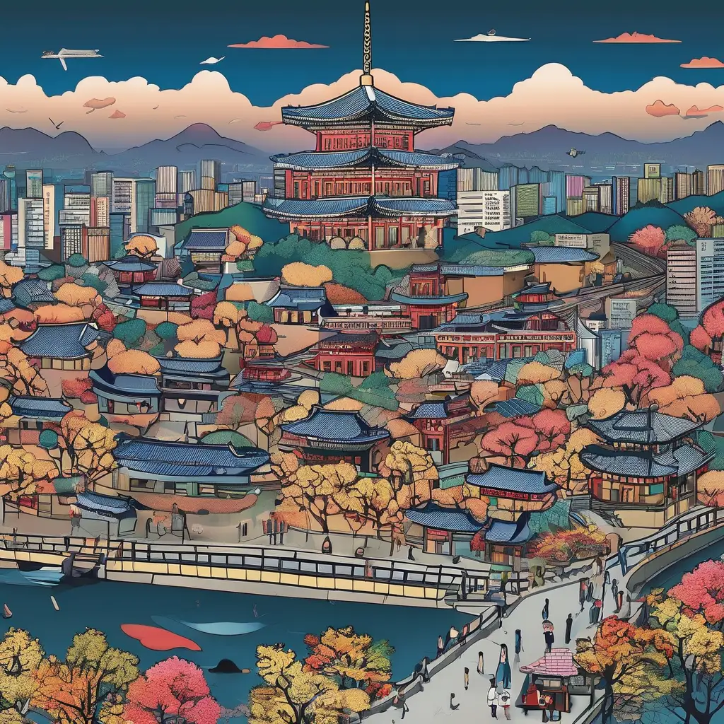 Seoul city backdrop